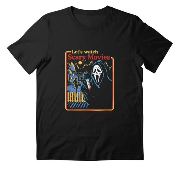 Ghost Face Brand Let’s Watch Scary Movies T- Shirt Adult Large - Picture 6 of 9
